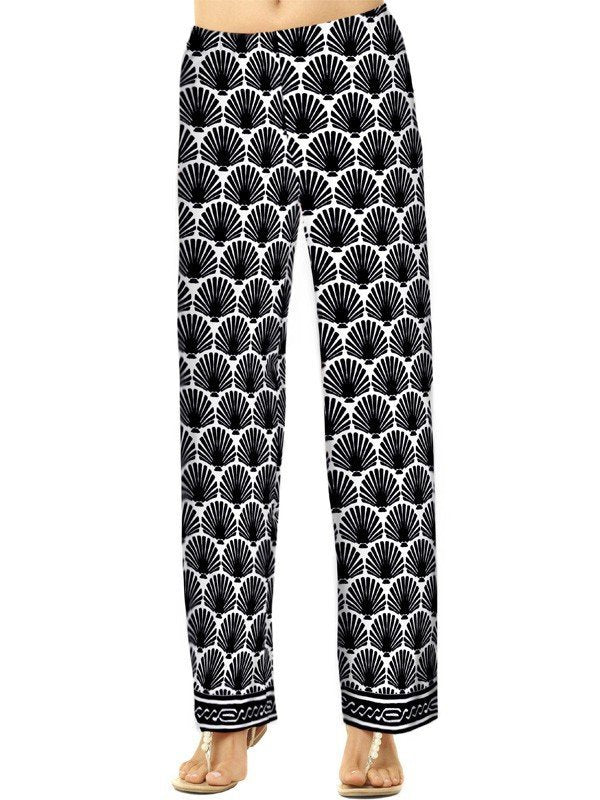 Engineered Knit Palazzo Pants Style 105B23 BK