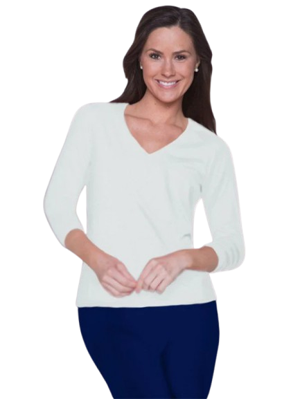Solid Dyed V-Neck Top Style 111C00 W