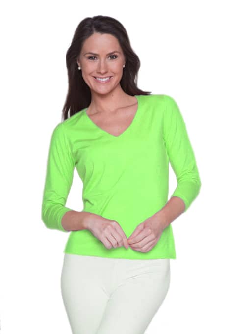 Solid Dyed V-Neck Top Style 111C00 L