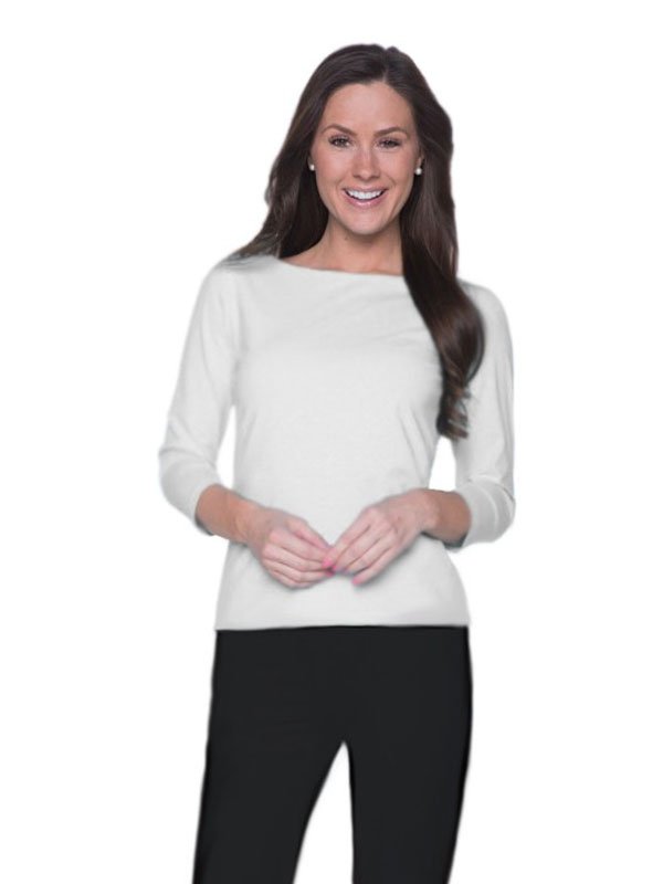 Solid Dyed Boat Neck Top Style 112C00 W