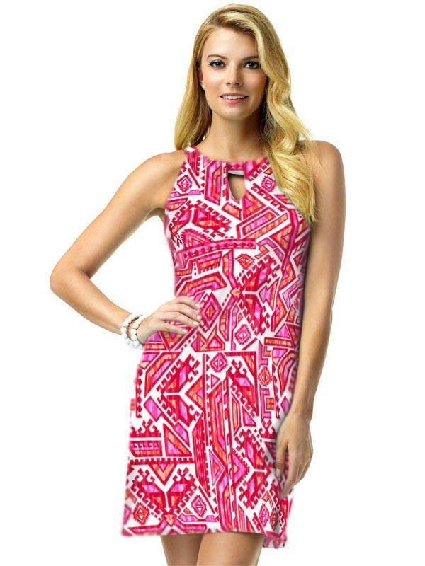 Nylon Spandex Dress Sleeveless Halter Neck Style 146C25 PP