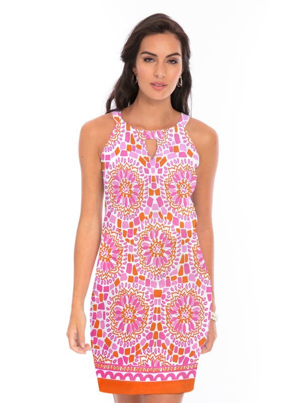 Engineered Knit Dress Sleeveless Halter Neck Style 146D68 TP