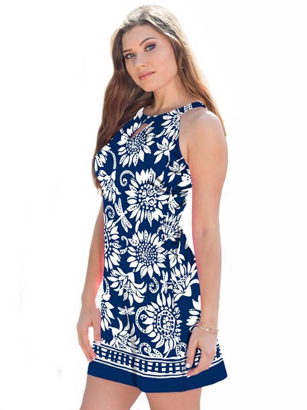Engineered Knit Dress Sleeveless Halter Neck Style 146E19 N