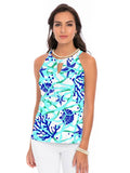 Engineered Knit top Sleeveless Halter Neck Style 183B09 SR