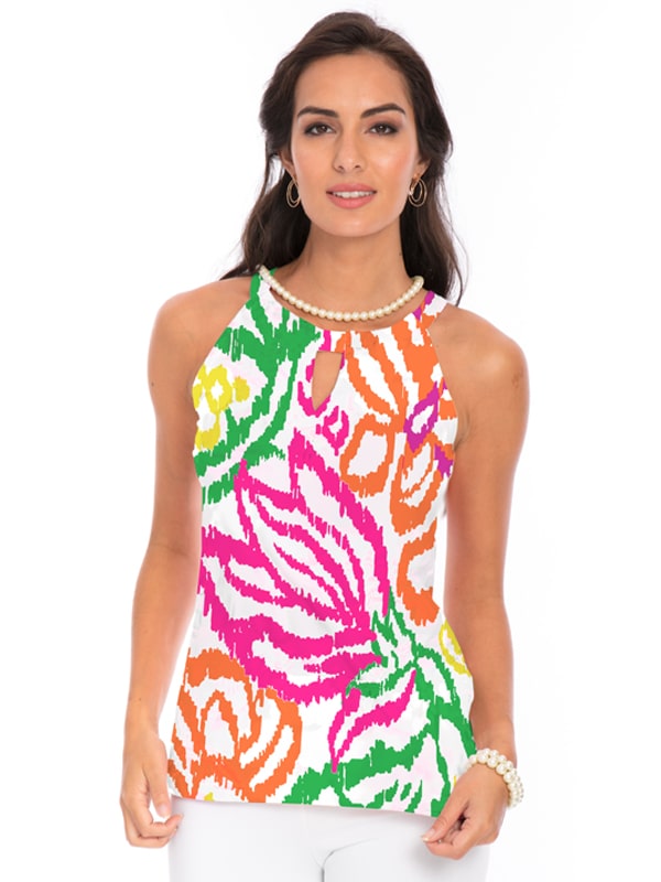 Engineered Knit top Sleeveless Halter Neck Style 183B13 PO