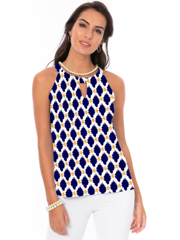 Engineered Knit top Sleeveless Halter Neck Style 183B15 NG