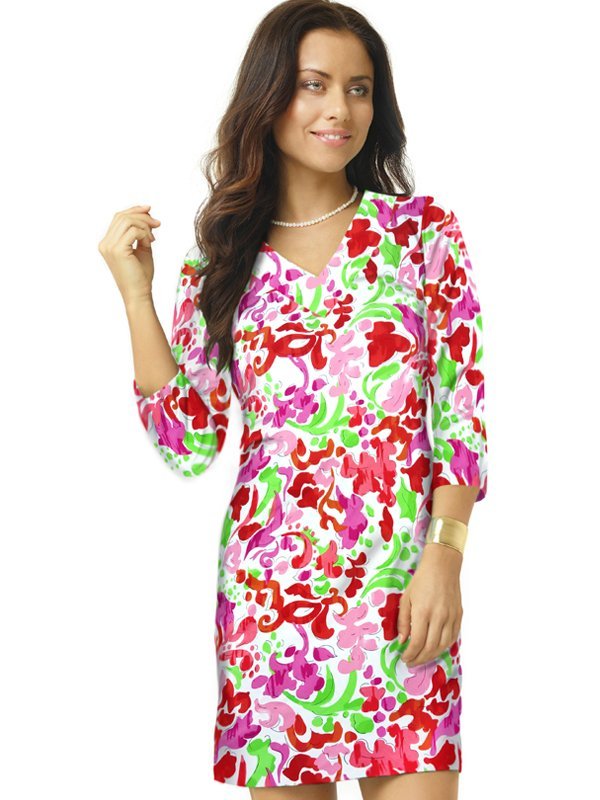 Nylon Spandex Dress V-Neck Style 220D61 PM