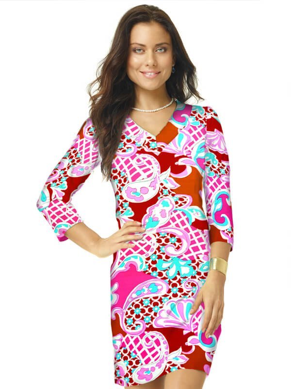 Nylon Spandex Dress V-Neck Style 220D62 PP