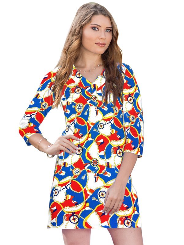 Nylon Spandex Dress V-Neck Style 220D65 RP