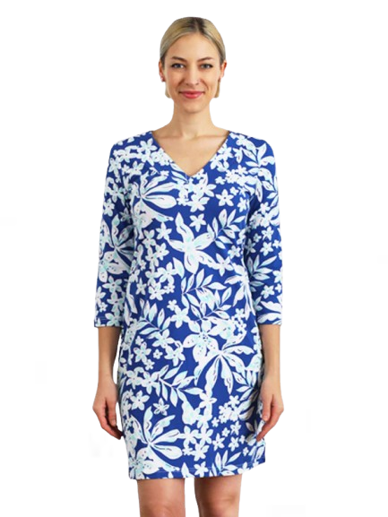 Cotton Knit Dress V-Neck Style 220F14 NS