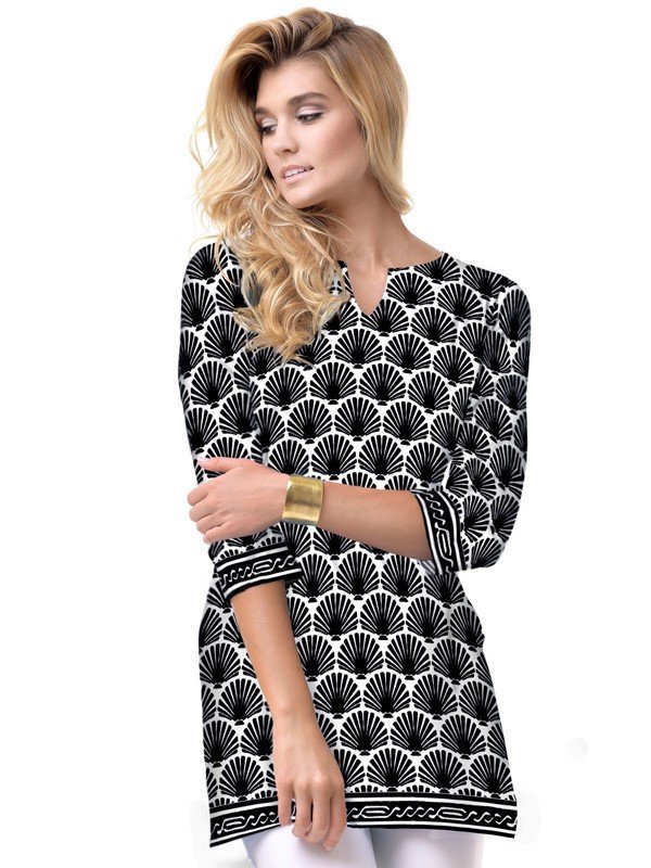 Engineered Knit Tunic Style 380B23 BK