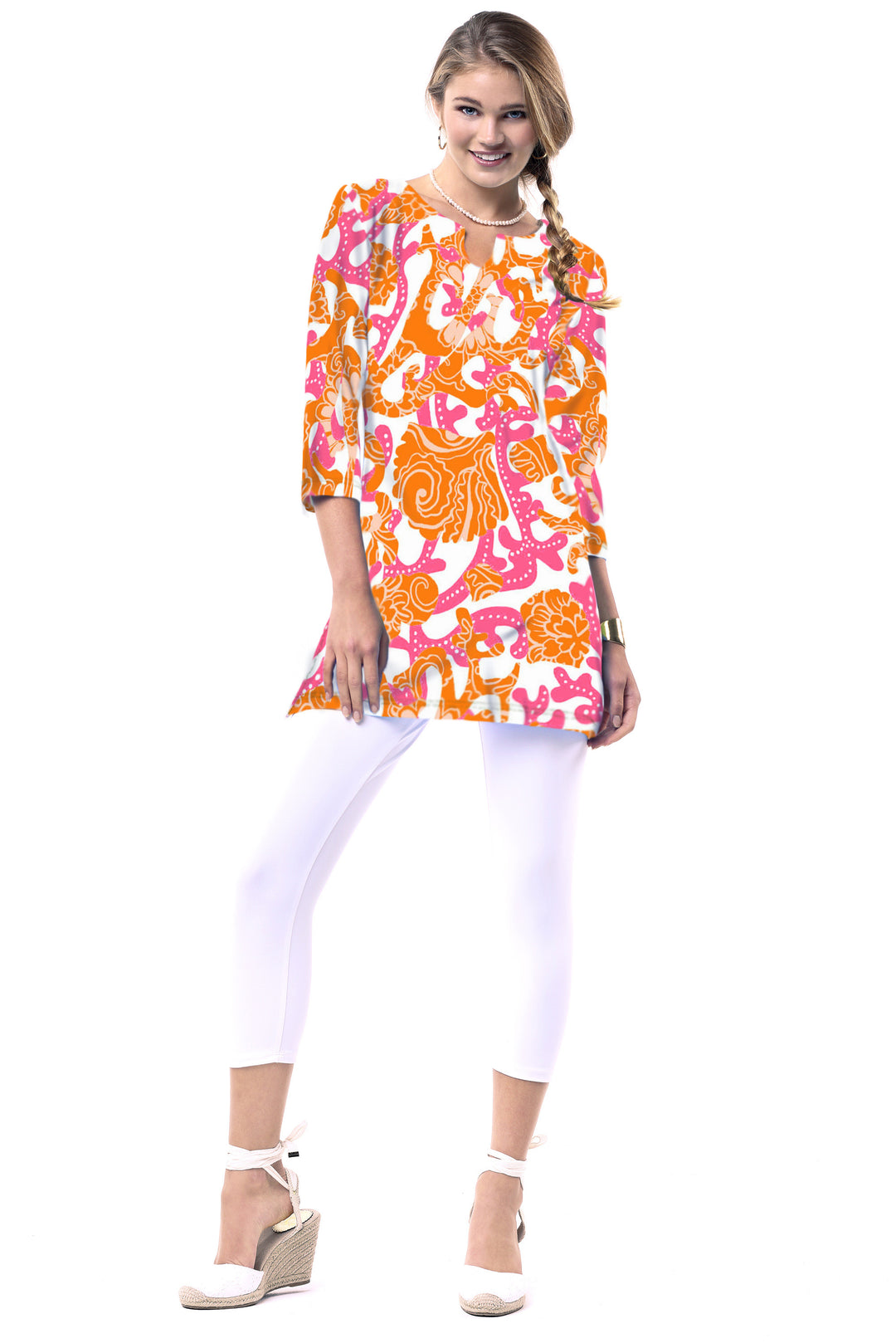 Vintage Knit Tunic Slit Neck Style 380B88-LPO