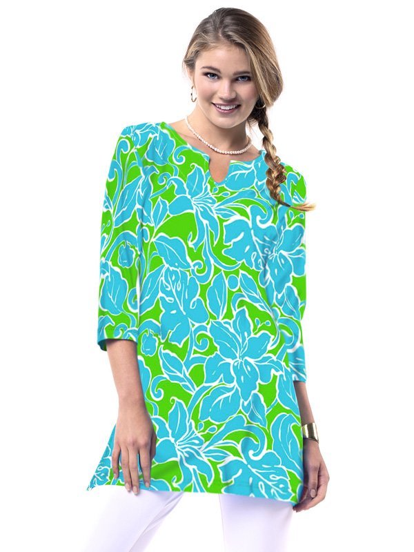 Vintage Knit Tunic Slit Neck Style 380B89 JT