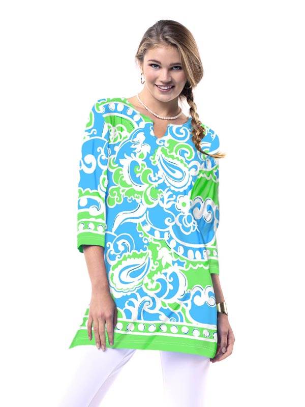 Engineered Knit Tunic Slit Neck Style 380C80 PL