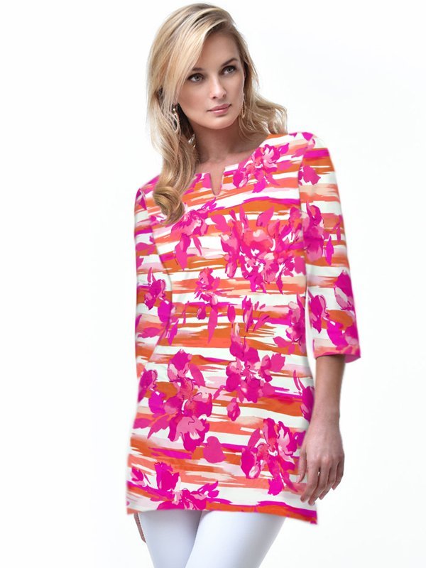 Nylon Spandex Tunic Slit Neck Style 380C87 PM