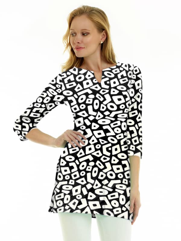 Nylon Spandex Tunic Slit Neck Style 380D60 B