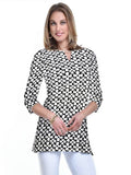 Nylon Spandex Tunic Slit Neck Style 380D63 BW