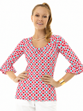 Nylon Spandex Top Scoop Neck Ruffle Sleeve Style 437D63 PS