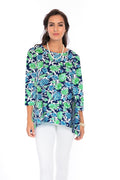 Asymmetrical Hem Cotton Knit Tunic Round Neck Style 537E96 NJ