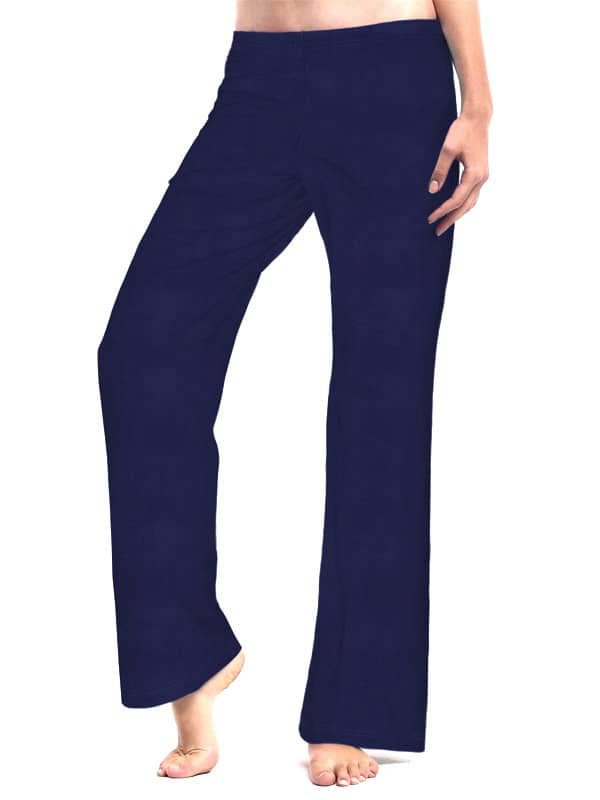 Solid Knit Palazzo Pants Style 105C00 - Navy