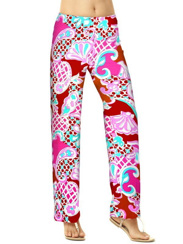 Poppy Pink palazzo pants, part of the matching 2 piece set