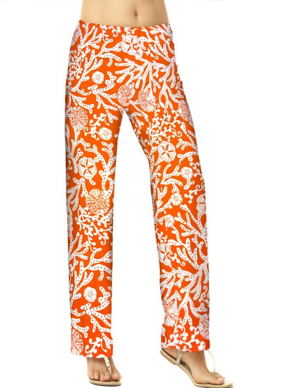 Deep Orange palazzo pants, part of the matching 2 piece set