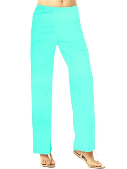 Solid Knit Palazzo Pants Style 105C00 - Seafoam