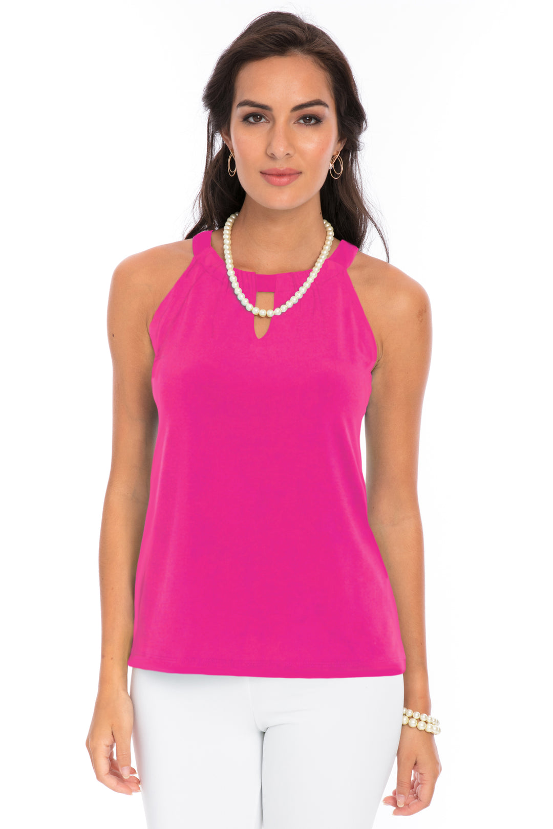 Solid Dyed Top Sleeveless Halter Neck Style 183C00 HP