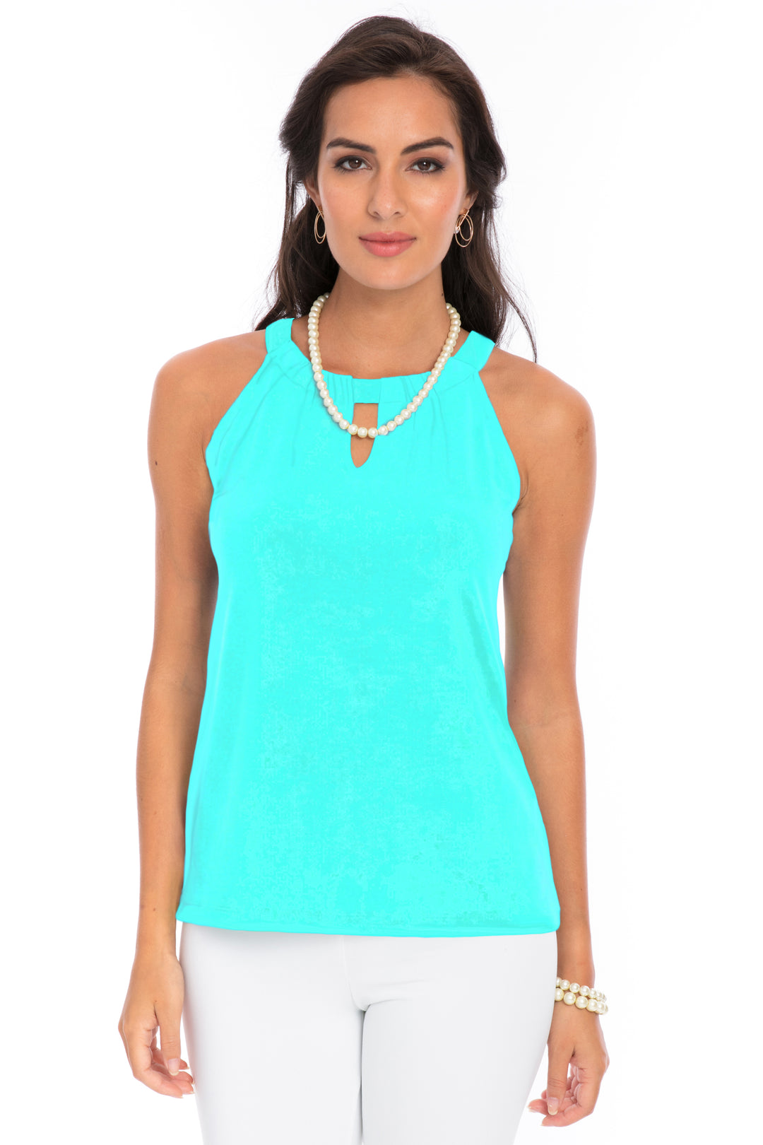 Solid Dyed Top Sleeveless Halter Neck Style 183C00 SF