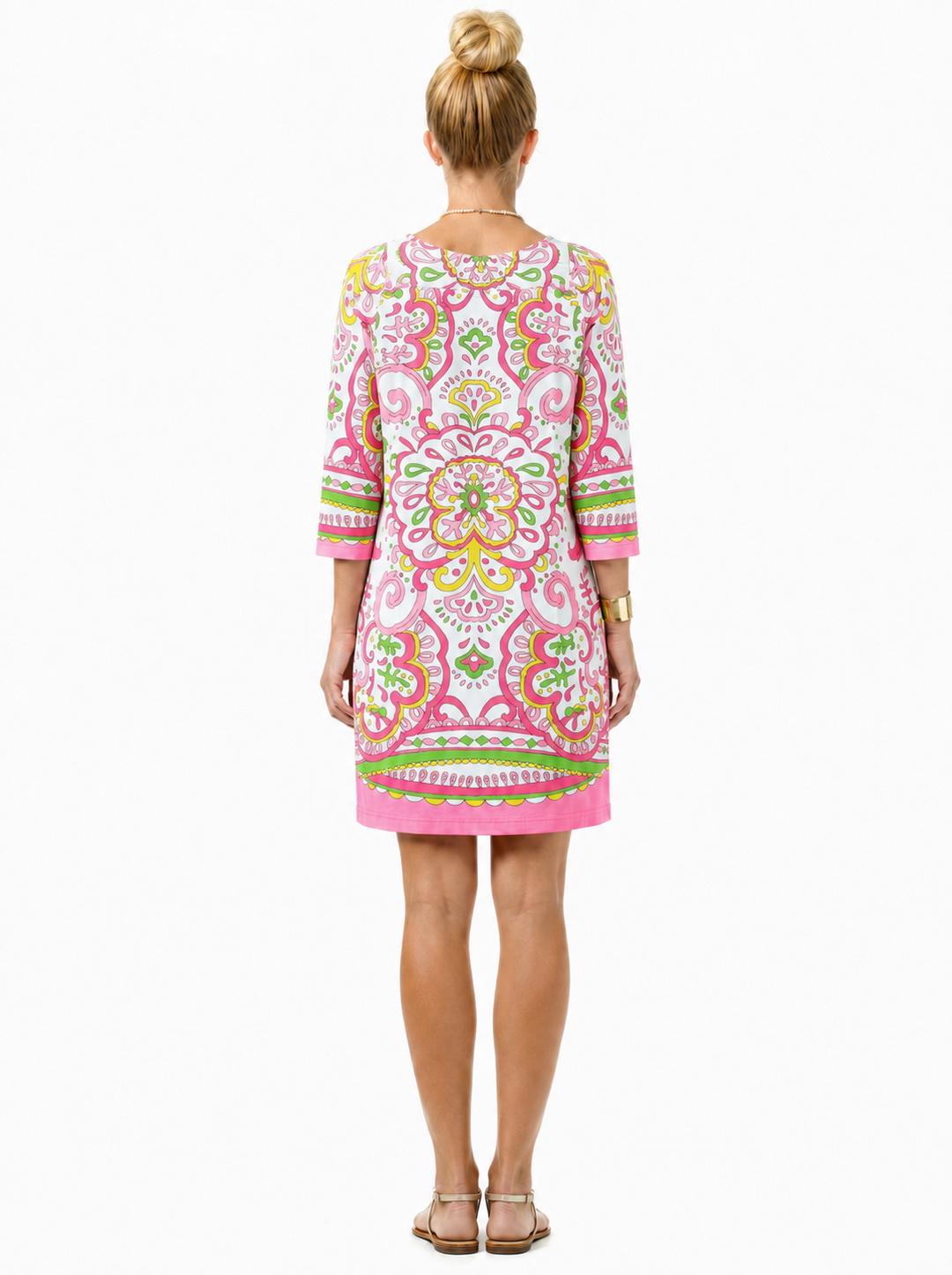Engineered Knit Dress Boat Neck  Style 240A38-P