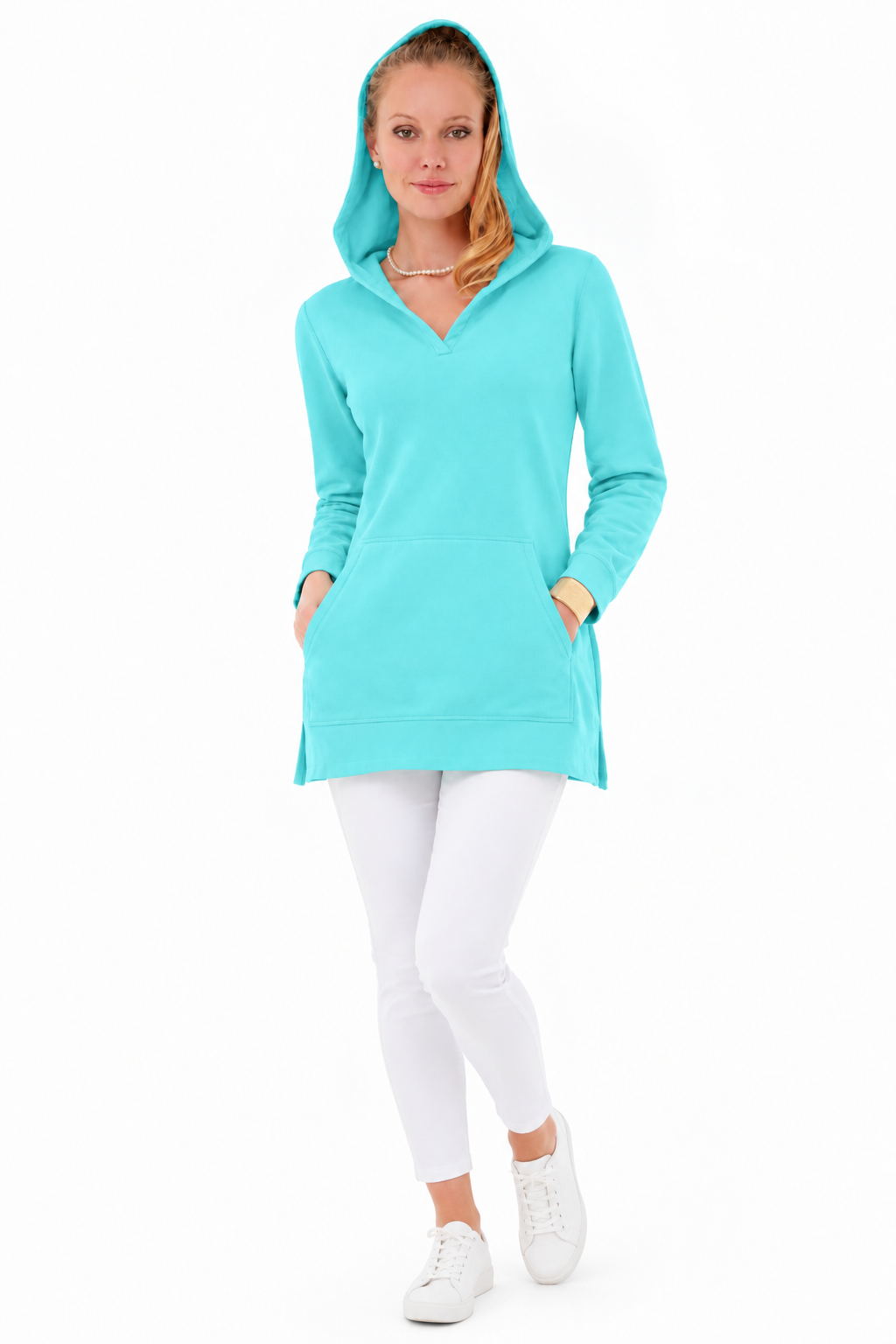 Solid French Terry Hoodie Top Style 254F00 SF