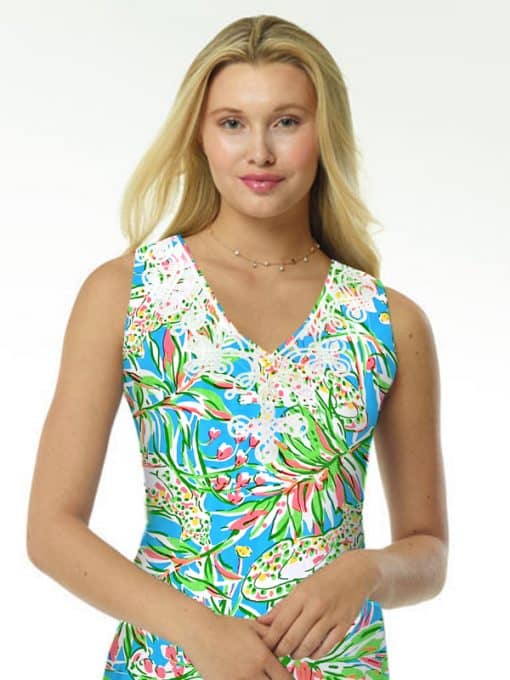 Vintage French Terry Embroidered Dress Sleeveless Style 296C19T05 SY