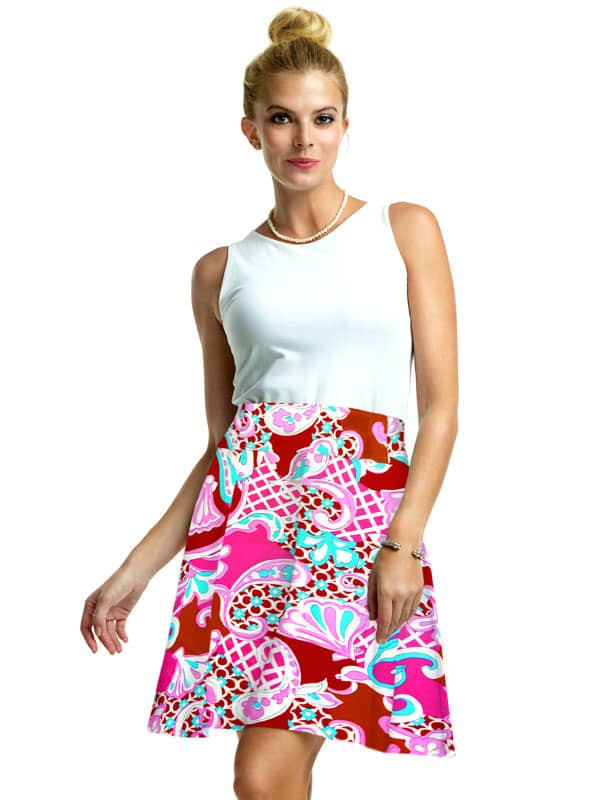 Poppy Pink skirt, part of the matching 2 piece set