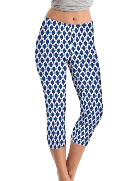 Navy Seafoam capri, part of the matching 2 piece set