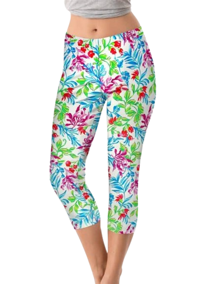 Blue Multi capri, part of the matching 2 piece set