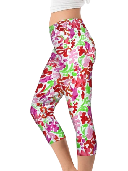 Pink Melon capri, part of the matching 2 piece set