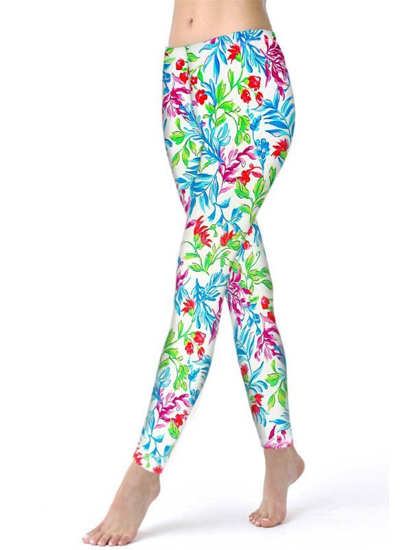 Blue Multi leggings, part of the matching 2 piece set