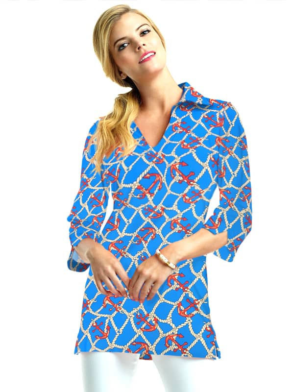 Light Blue Tangerine tunic, part of the matching 2 piece set