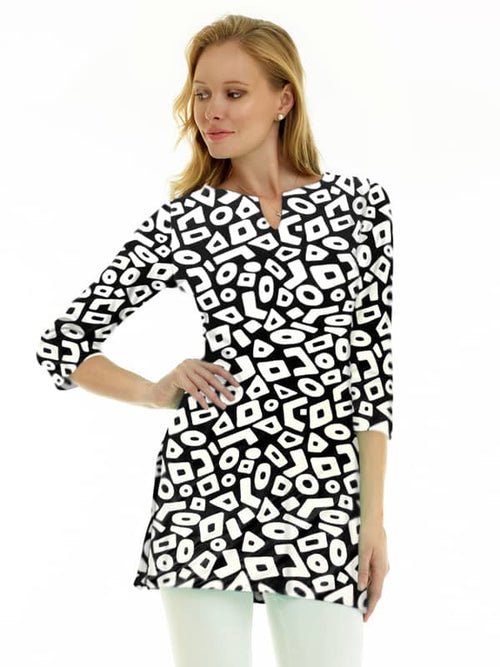 Nylon Spandex Tunic Slit Neck Style 380D60 B