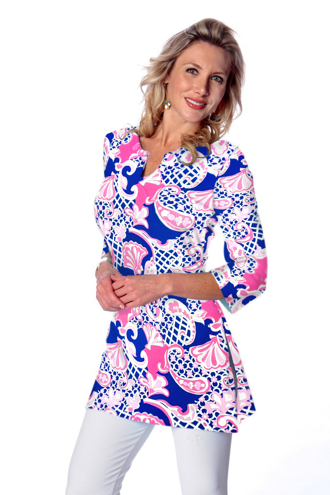 Navy Pink tunic, part of the matching 2 piece set