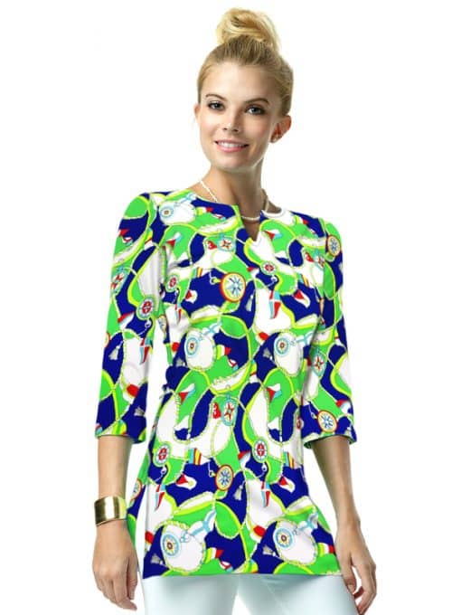 Green Navy tunic, part of the matching 2 piece set