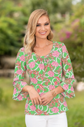 Nylon Spandex Top Scoop Neck Ruffle Sleeve Style 437D35 GC