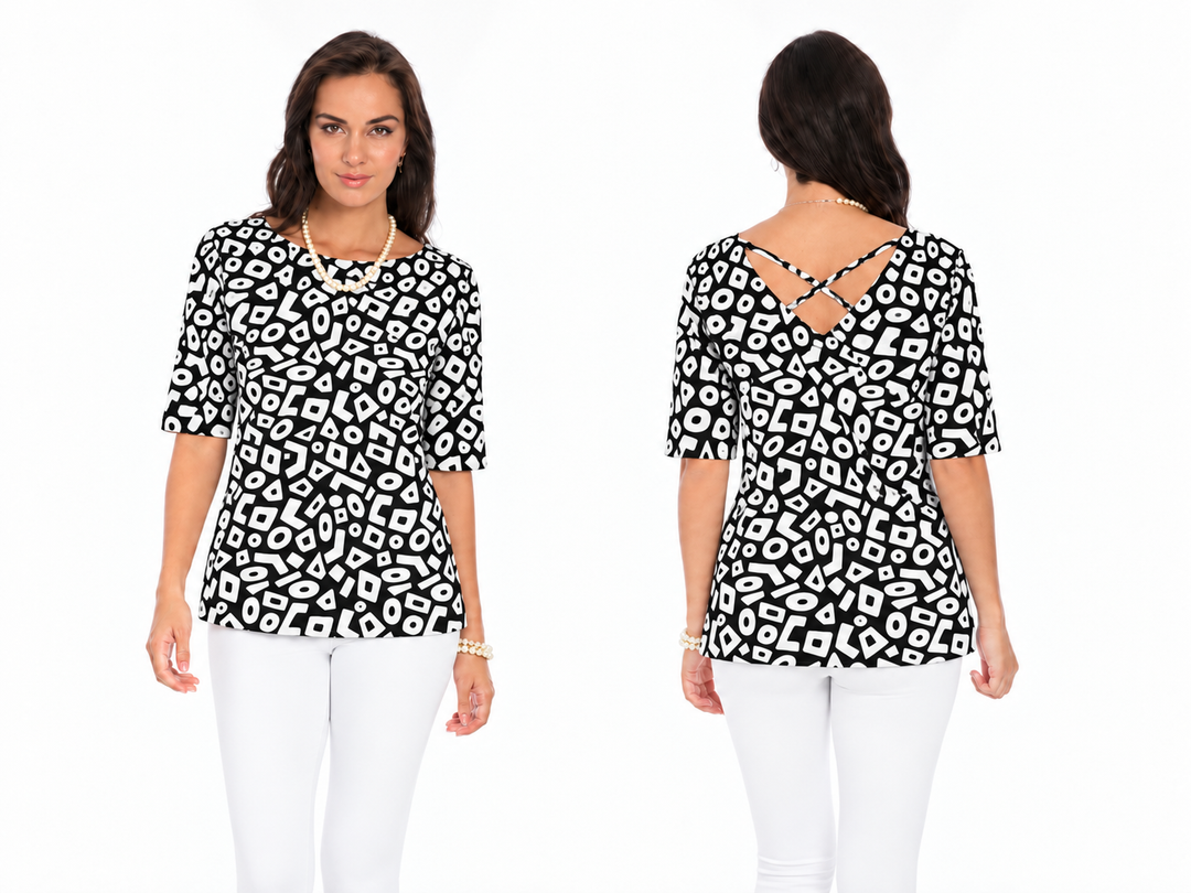 Nylon Spandex Top Reversible Style 481D60 BK