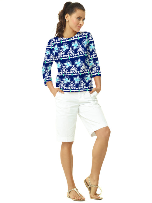 Vintage Print Knit Crew Neck Top Style 670E66 NS