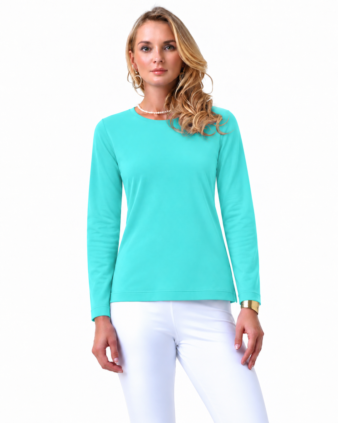 Solid French Terry Crew Neck Top Style 670-1F00-T