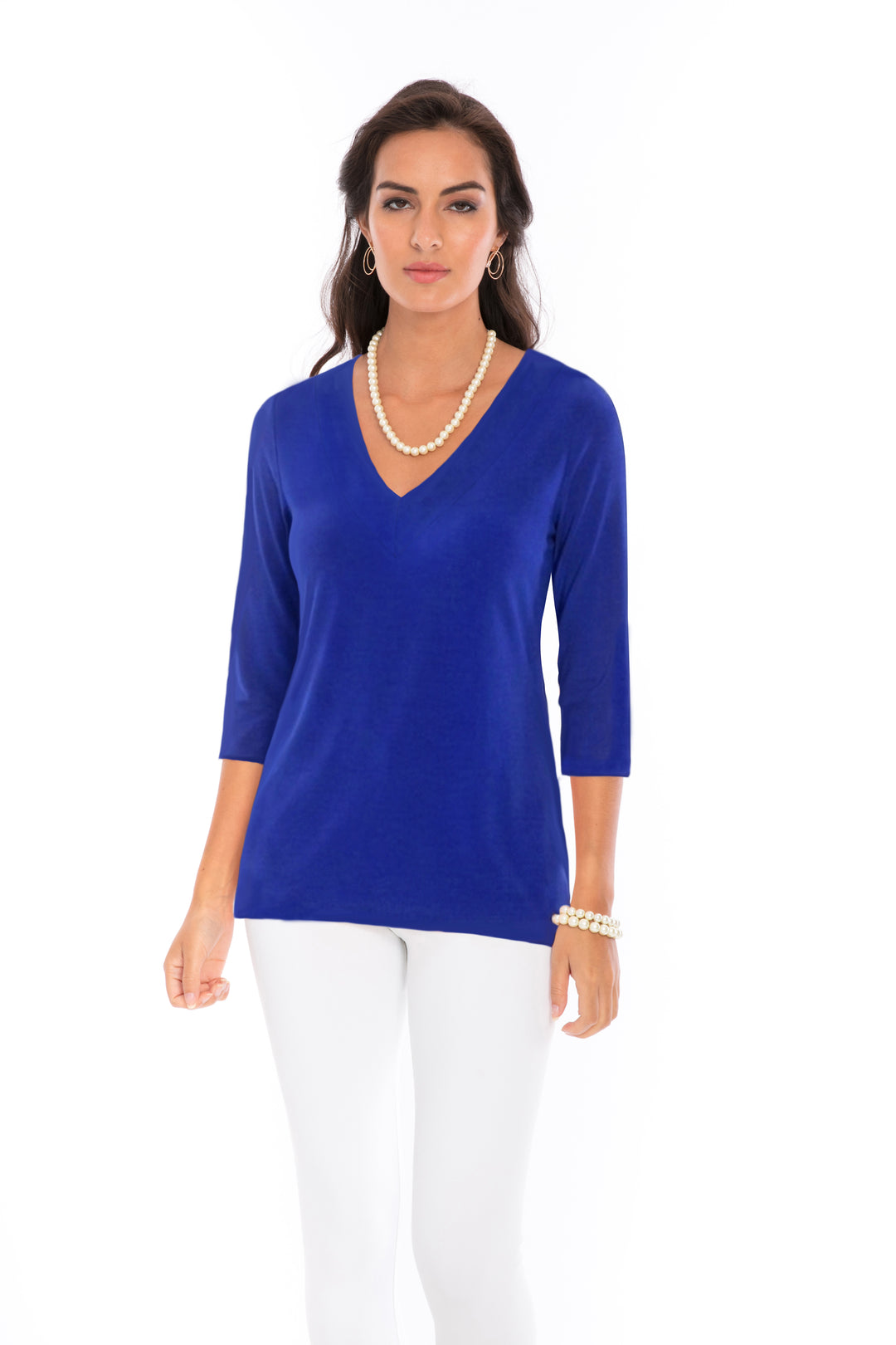 Solid Dyed Knit Top V-Neck Style 920C00-RL
