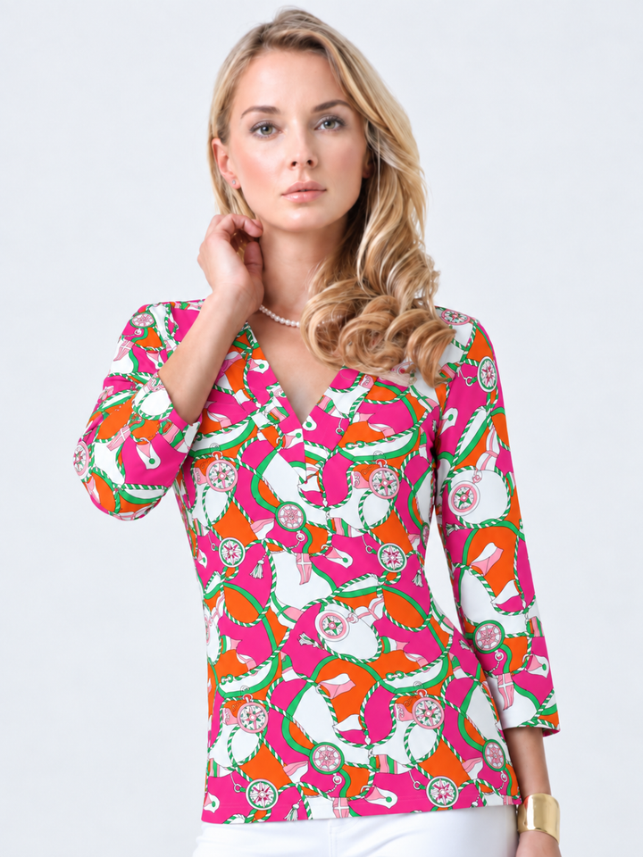 Tangerine Pink top, part of the matching 2 piece set