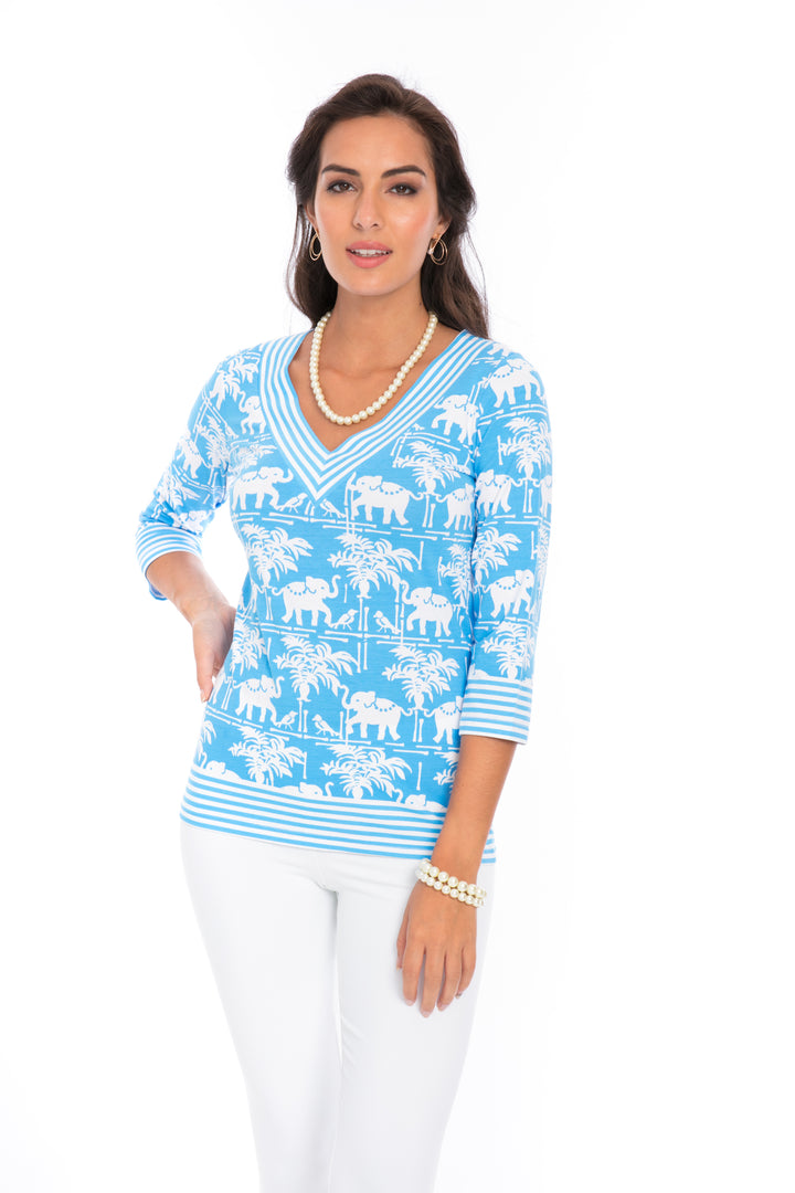 Vintage Knit Top V-Neck Style 920D89-PI