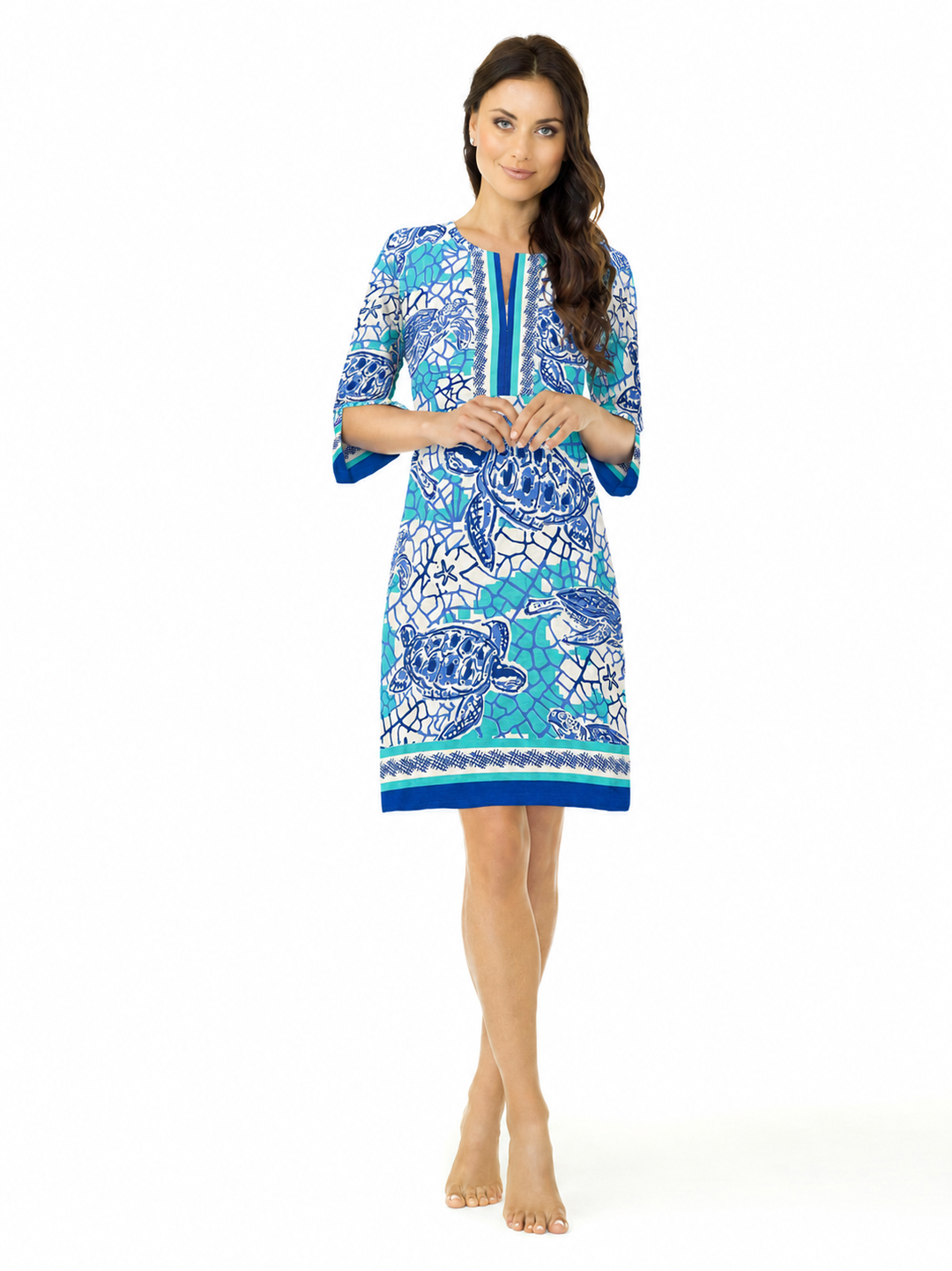 Vintage Knit Dress Slit Neck Style 580C50 B