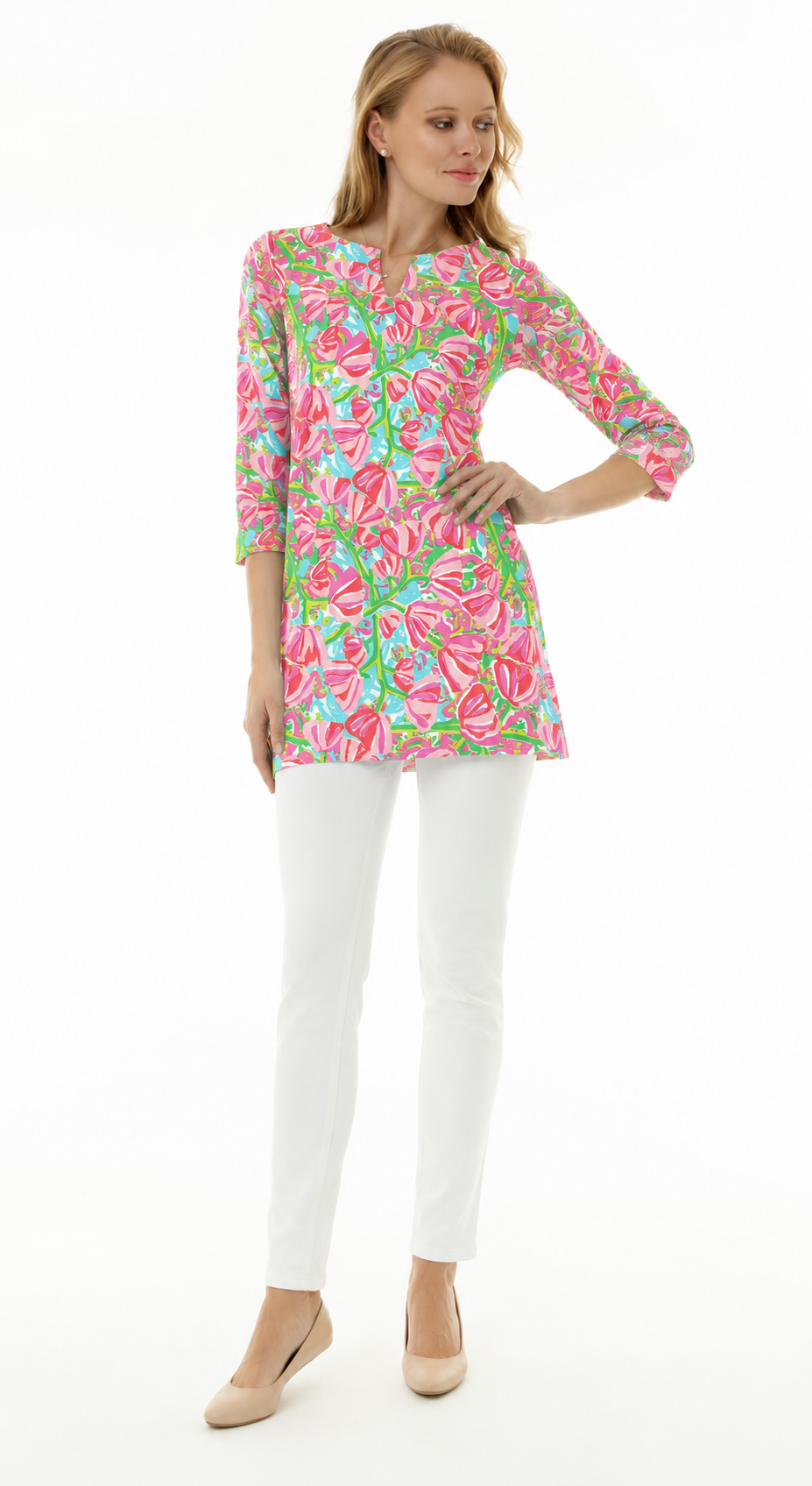 Mint Pink tunic, part of the matching 2 piece set